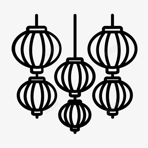 灯笼中国新年中国传统图标svg_新图网 https://ixintu.com 中国传统 中国新年 传统 夜市 灯笼