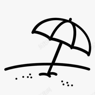 沙滩伞遮阳伞图标图标