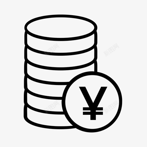 硬币银行现金图标svg_新图网 https://ixintu.com 日元 现金 硬币 货币 货币银行货币 银行