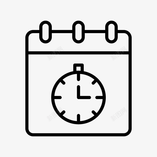 秒表日历约会日历图标svg_新图网 https://ixintu.com 日历 日程表 秒表日历 约会 记事本