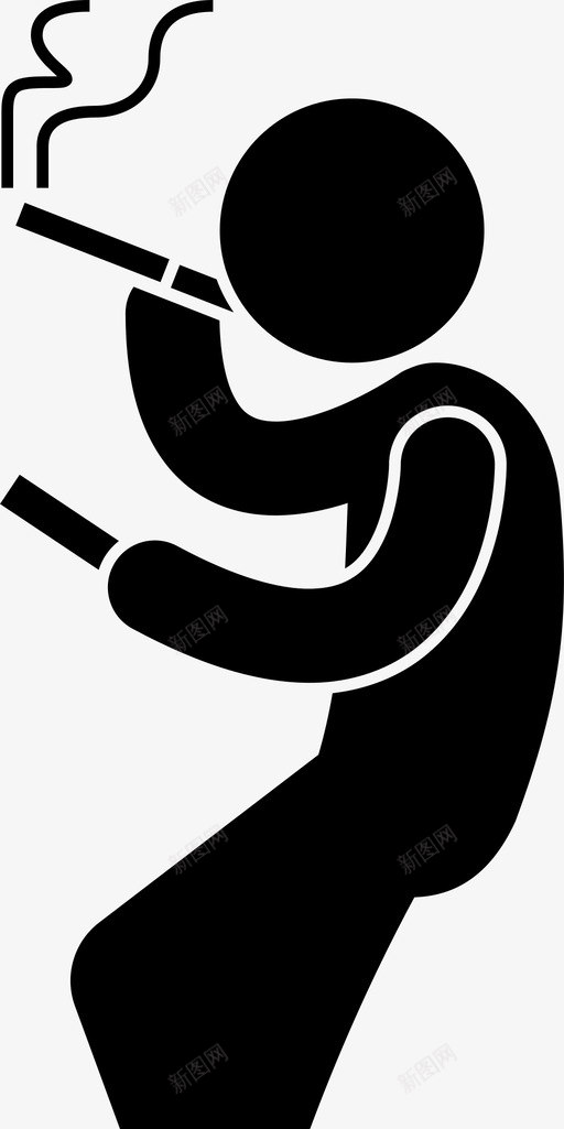 吸烟者看电话吸烟使用图标svg_新图网 https://ixintu.com 使用 吸烟 吸烟者看电话 高峰时间