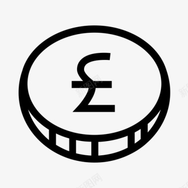 英镑硬币预算货币图标图标