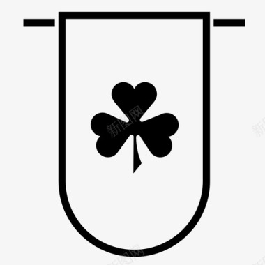 三叶草旗爱尔兰幸运图标图标