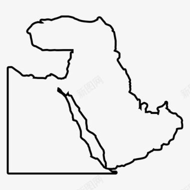 阿拉伯地图阿拉伯半岛波斯湾图标图标