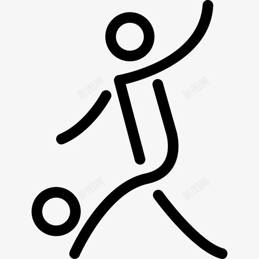 踢足球运动体育标志的人图标svg_新图网 https://ixintu.com 体育标志的人 踢足球 运动