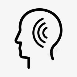 思维着的声音听觉活动大脑图标高清图片