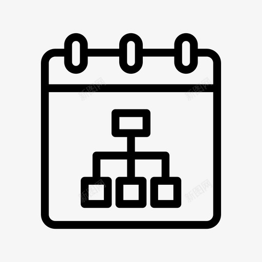 站点地图记事本日历日程表图标svg_新图网 https://ixintu.com 日历 日程表 站点地图记事本 站点结构 线框 记事本