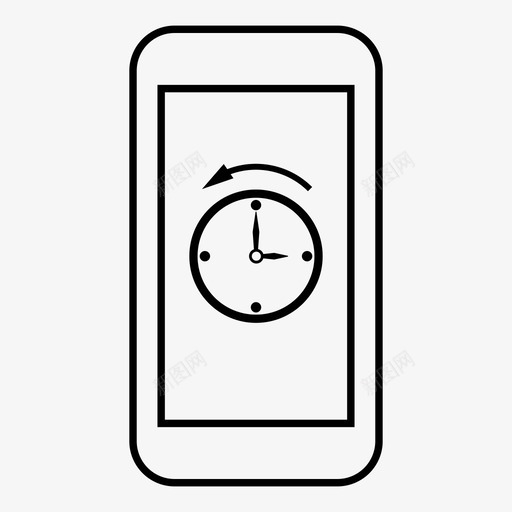 手机时钟向后时间图标svg_新图网 https://ixintu.com 向后 手机时钟 手表 时间