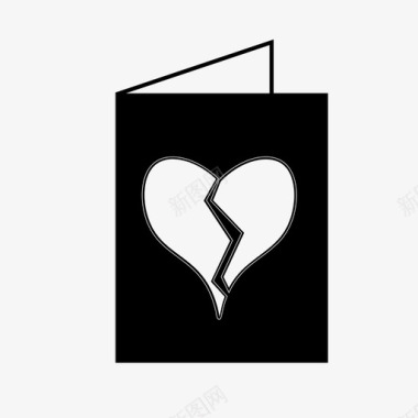 破碎的心卡片破碎的心贺卡图标图标