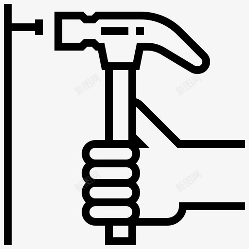 锤子可调建筑图标svg_新图网 https://ixintu.com 可调 工具 建筑 施工工具 设备 钉子 锤子