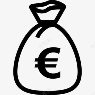 欧元袋货币经济图标图标
