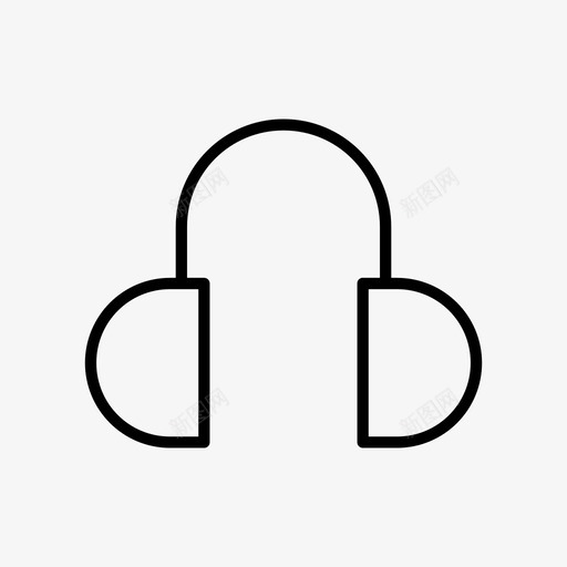 耳机音频收听图标svg_新图网 https://ixintu.com 收听 耳机 音乐 音频