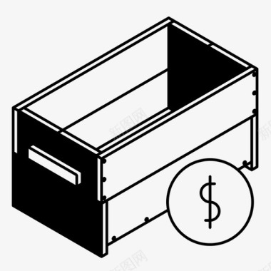 工具箱收银台板条箱图标图标