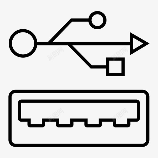 usb端口通信连接图标svg_新图网 https://ixintu.com usb端口 插头 连接 通信