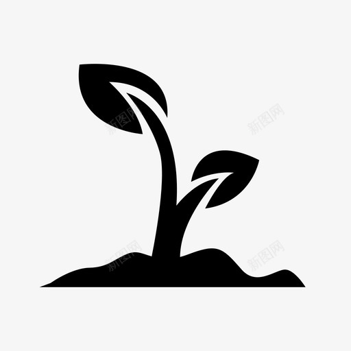 芽叶有机图标svg_新图网 https://ixintu.com 叶 有机 树 植物 自然 芽