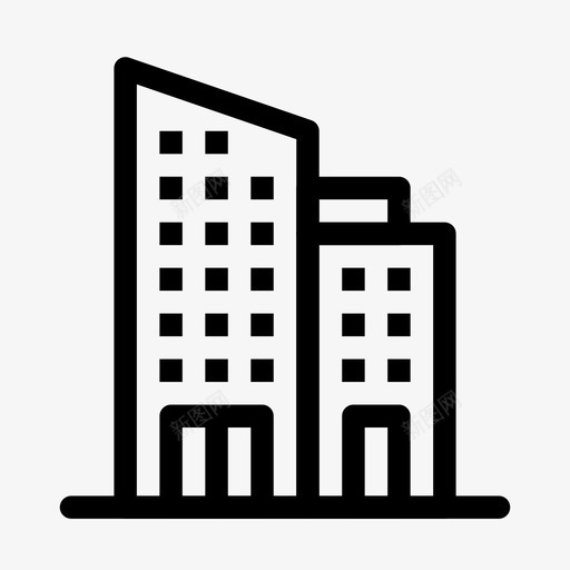 建筑物城市摩天大楼图标svg_新图网 https://ixintu.com 城市 建筑物 摩天大楼 高