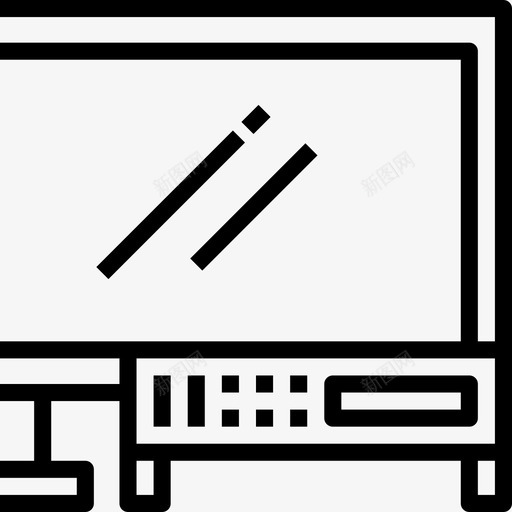 数字电视设备技术图标svg_新图网 https://ixintu.com 技术 数字电视 灰尘线概念图标设备和技术 电视 设备