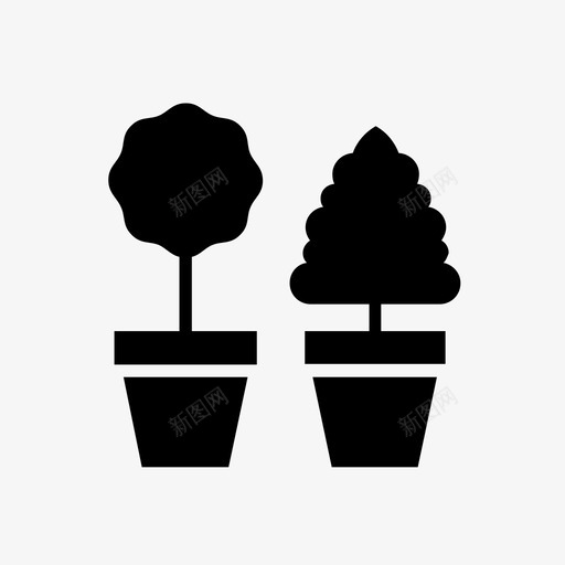 室内植物自然盆栽图标svg_新图网 https://ixintu.com 室内植物 树 盆栽 自然 黑色