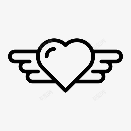 爱的翅膀心情人节图标svg_新图网 https://ixintu.com 婚礼 心 情人节 爱情和浪漫 爱的翅膀
