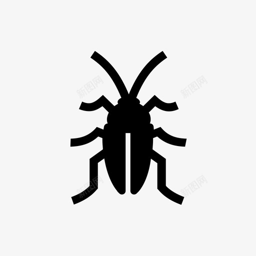 蟑螂甲虫昆虫图标svg_新图网 https://ixintu.com 害虫 我明天需要的图标 昆虫 甲虫 白蚁 蟑螂