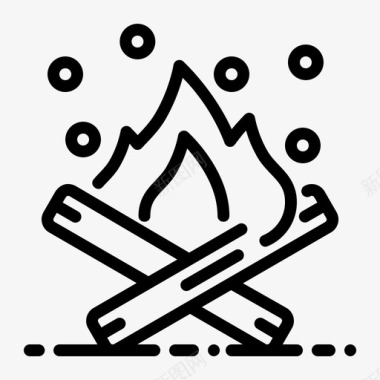 营火篝火野营图标图标