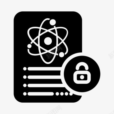 科学文档安全锁笔记图标图标