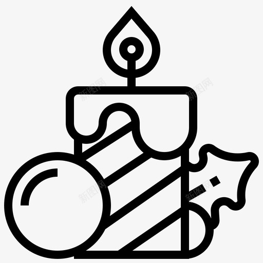 蜡烛圣诞节元素图标svg_新图网 https://ixintu.com 元素 圣诞节 新年 蜡烛