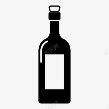 酒瓶子晚餐图标图标