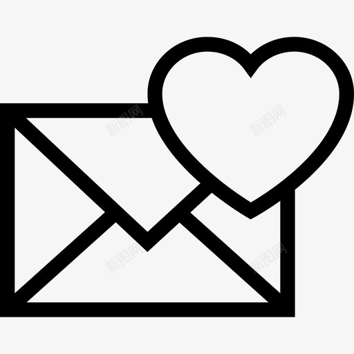 情书信件信封图标svg_新图网 https://ixintu.com 信件 信封 情书 爱情和浪漫线图标
