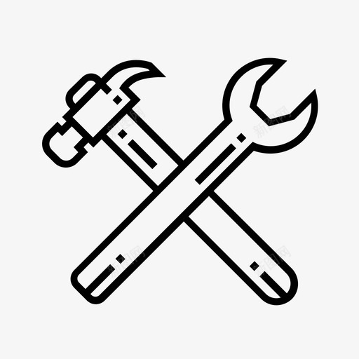 扳手锤固定器钉子锤图标svg_新图网 https://ixintu.com 修理工具 固定器 工具 扳手锤 钉子锤