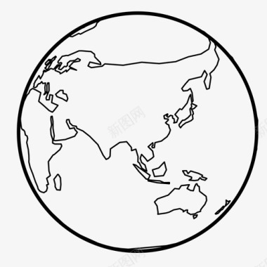 地球亚洲地球位置图标图标