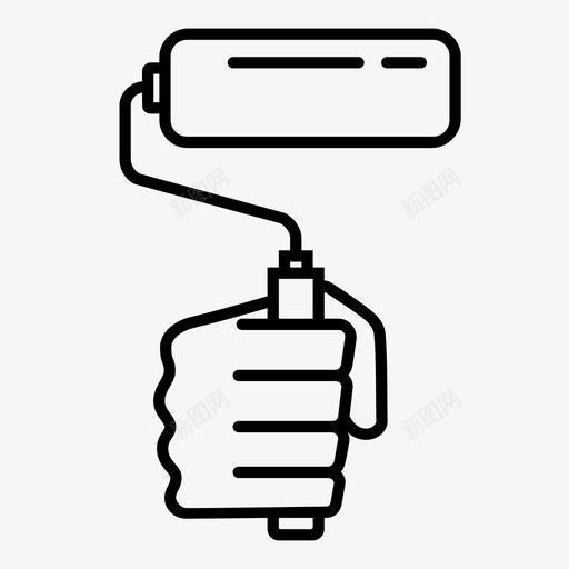 油漆辊手手辊图标svg_新图网 https://ixintu.com 修理 工具 手 手辊 油漆辊