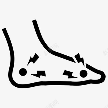 脚痛医疗刺痛图标图标