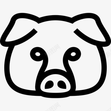 猪脸轮廓动物有趣的动物图标图标