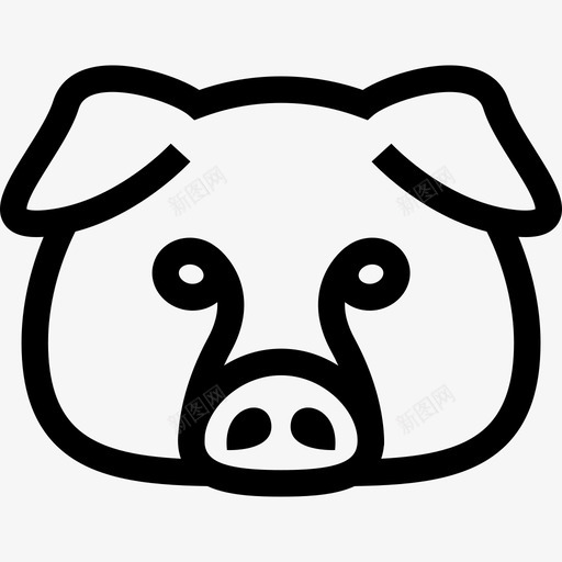 猪脸轮廓动物有趣的动物图标svg_新图网 https://ixintu.com 动物 有趣的动物 猪脸轮廓