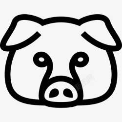 猪轮廓猪脸轮廓动物有趣的动物图标高清图片