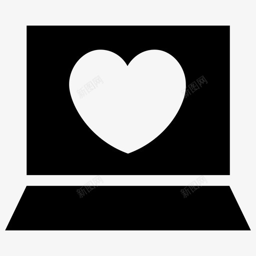 电脑最爱心图标svg_新图网 https://ixintu.com 喜欢 心 最爱 爱情和浪漫符号图标 电脑 笔记本电脑
