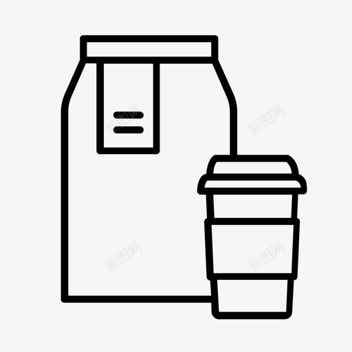外卖咖啡吃图标svg_新图网 https://ixintu.com 吃 咖啡 外卖