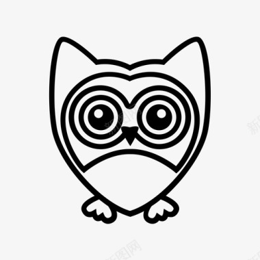猫头鹰教育夜鸟图标图标