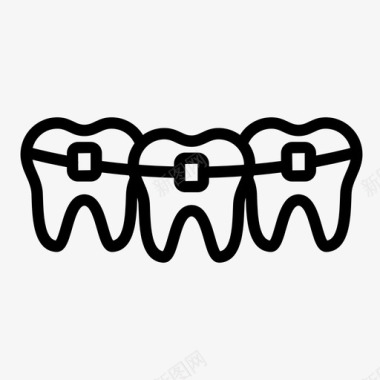 牙套牙医牙齿图标图标