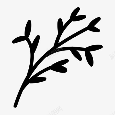植物手绘树叶图标图标