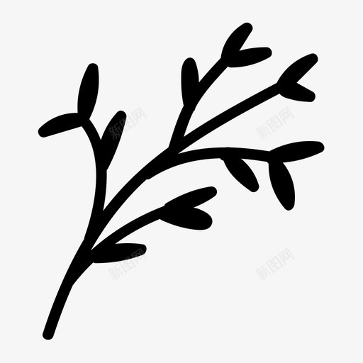 植物手绘树叶图标svg_新图网 https://ixintu.com 手工植物 手绘 树叶 植物