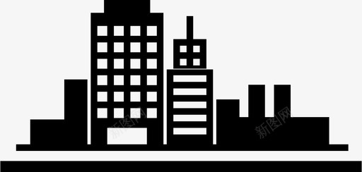 城市建筑物商人图标图标