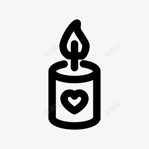 爱的蜡烛2月14日心图标svg_新图网 https://ixintu.com 2月14日 心 爱的蜡烛