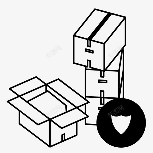 移动箱子交货订单安全图标svg_新图网 https://ixintu.com 交货 保护订单 安全储存 移动箱子 订单安全 运输