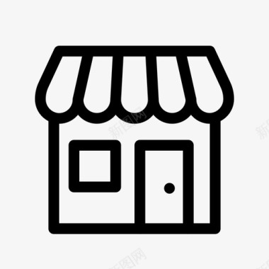 商店建筑物市场图标图标