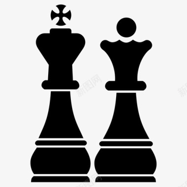 国王和王后象棋图形图标图标
