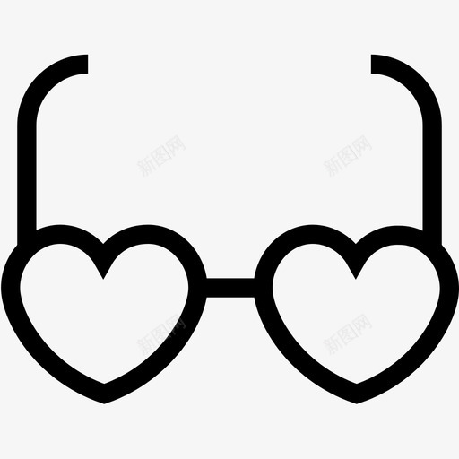 心形眼镜爱情眼镜情人图标svg_新图网 https://ixintu.com 太阳眼镜 心形眼镜 情人 爱情和浪漫线图标 爱情眼镜