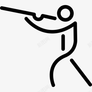 射击棒人运动运动符号图标图标