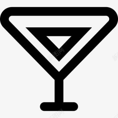 三角饮料杯轮廓食品通用接口图标图标